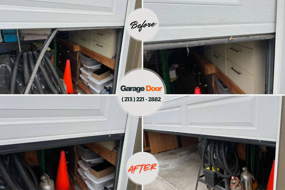 Before and after: garage door repair 83354